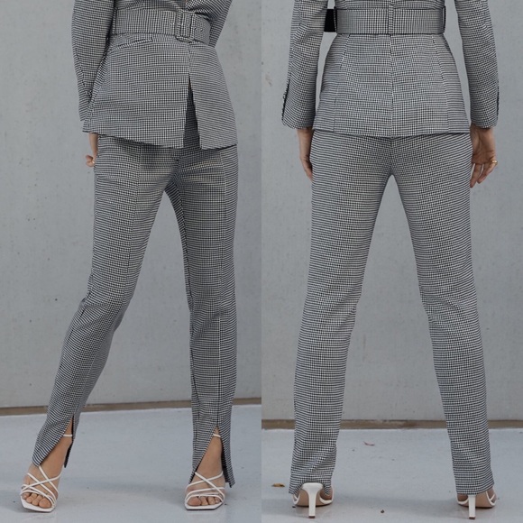 white high waisted skinny trousers